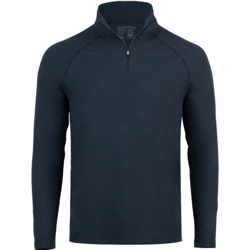 FRESH CLEAN THREADS XL Quarter Zip Pullover Navy‎ Blue Performance Activewear